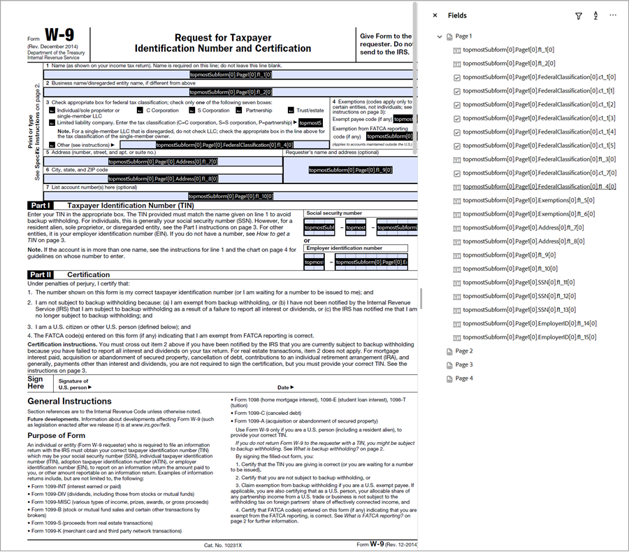 pdf with fieldnames