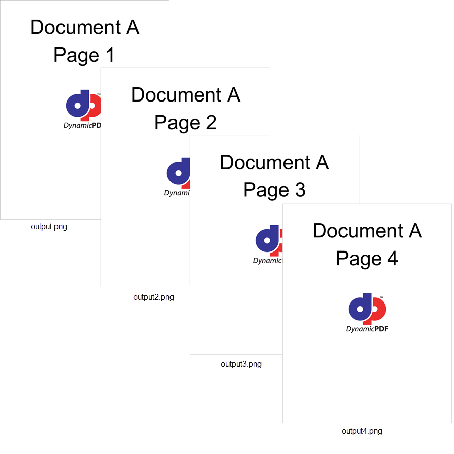 Converting PDF to four PNG images.